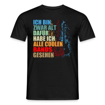 Rocker und Gitarrenliebhaber alle coolen Rockbands - Männer T-Shirt - Schwarz - Vorne - AI Model Male 178 light (178cm)