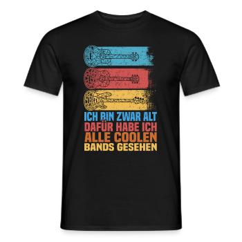 Rocker und Gitarrenliebhaber alle coolen Rockbands - Männer T-Shirt - Schwarz - Vorne - AI Model Male 178 light (178cm)