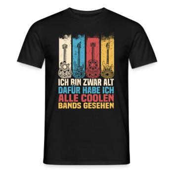 Rocker und Gitarrenliebhaber alle coolen Rockbands - Männer T-Shirt - Schwarz - Vorne - AI Model Male 178 light (178cm)