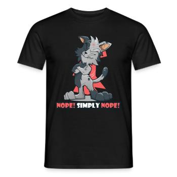 Nope! geneverte and lazy cat Nö cat lover - Men's T-Shirt - black - Front - AI Model Male 178 light (178cm)