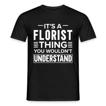 Flower Shop Seller Florist - Men's T-Shirt - black - Front - AI Model Male 178 light (178cm)