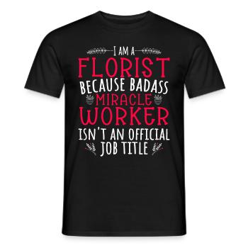 Florists with Flowers - Gardening - Men's T-Shirt - black - Front - AI Model Male 178 light (178cm)