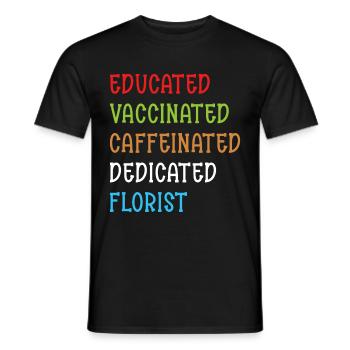 Fleuriste Caféine et Café - T-shirt homme - noir - Devant - AI Model Male 178 light (178cm)