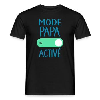 Mode Papa Activé Idée Cadeau Annonce Grossesse - T-shirt homme - noir - Devant - AI Model Male 178 light (178cm)