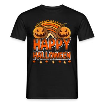 Halloween Rainbow Happy Hallowen avec citrouille - T-shirt homme - noir - Devant - AI Model Male 178 light (178cm)
