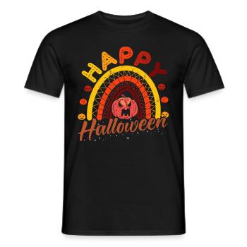 Halloween Rainbow Happy Hallowen avec citrouille - T-shirt homme - noir - Devant - AI Model Male 178 light (178cm)