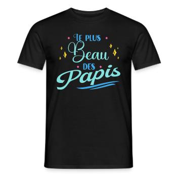 Plus Beau Des Papis Cadeau Fête Des Grands-Pères - T-shirt homme - noir - Devant - AI Model Male 178 light (178cm)