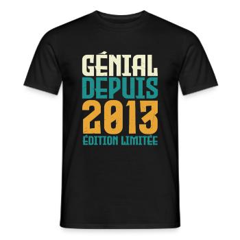 Génial depuis 2013 - T-shirt homme - noir - Devant - AI Model Male 178 light (178cm)