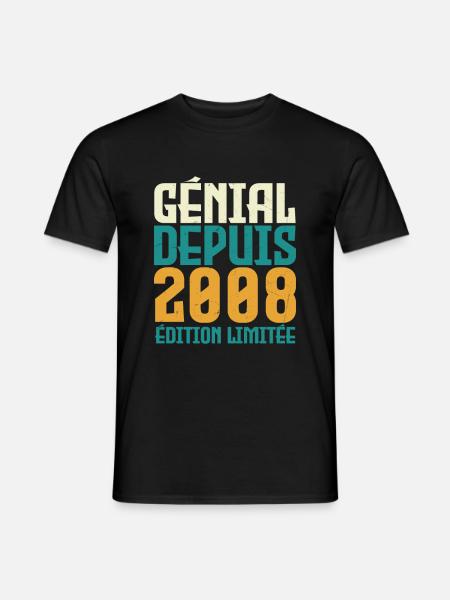Génial depuis 2008 - T-shirt homme - noir