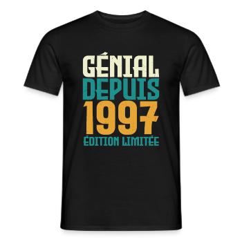 Génial depuis 1997 - T-shirt homme - noir - Devant - AI Model Male 178 light (178cm)