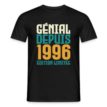 Génial depuis 1996 - T-shirt homme - noir - Devant - AI Model Male 178 light (178cm)
