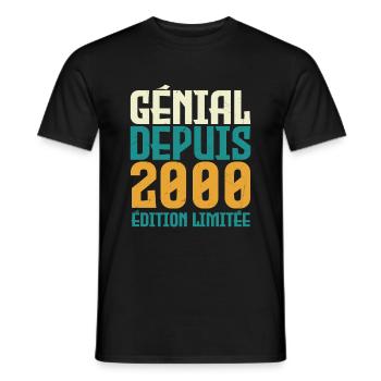 Génial depuis 2000 - T-shirt homme - noir - Devant - AI Model Male 178 light (178cm)