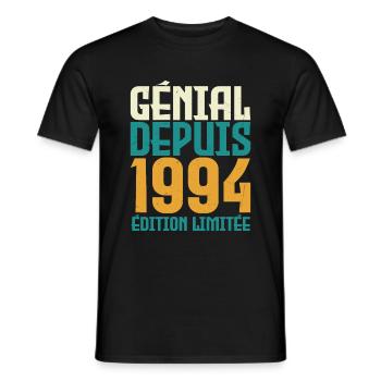 Génial depuis 1994 - T-shirt homme - noir - Devant - AI Model Male 178 light (178cm)