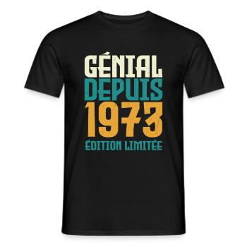 Génial depuis 1973 - T-shirt homme - noir - Devant - AI Model Male 178 light (178cm)