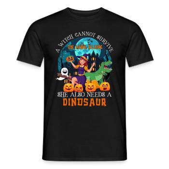 Halloween Hexenkostüm Dinosaurier Kürbis Spruch - Männer T-Shirt - Schwarz - Vorne - AI Model Male 178 light (178cm)