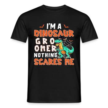 Halloween - I'm a dinosaur groomer who - Men's T-Shirt - black - Front - AI Model Male 178 light (178cm)