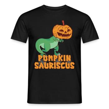 Halloween Dinosaur Pumpkin Lantern - Pumpkin - Men's T-Shirt - black - Front - AI Model Male 178 light (178cm)