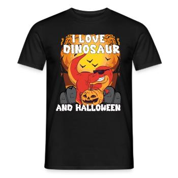 I love dinosaurs and Halloween - - Men's T-Shirt - black - Front - AI Model Male 178 light (178cm)
