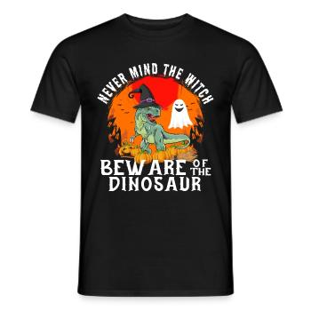 Vergiss Die Hexe, Hüte Dich Vor Dem Dinosaurier - - Männer T-Shirt - Schwarz - Vorne - AI Model Male 178 light (178cm)