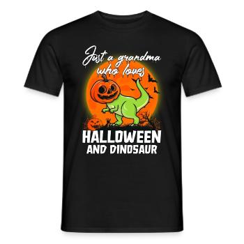 Grand-mère d’Halloween Dinosaure Disant Costume Trick Ou - T-shirt homme - noir - Devant - AI Model Male 178 light (178cm)