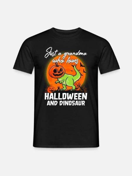 Halloween bestemor dinosaur sier kostyme triks eller - T-skjorte herre - svart