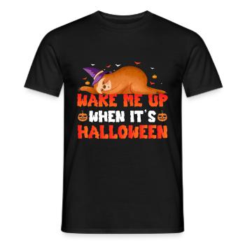 Faultier Weckt Mich Auf, Wenn Es Halloween Ist - Männer T-Shirt - Schwarz - Vorne - AI Model Male 178 light (178cm)