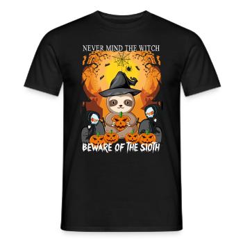 Oubliez la sorcière, méfiez-vous du paresseux - - T-shirt homme - noir - Devant - AI Model Male 178 light (178cm)