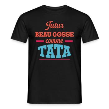 Beau Gosse Comme Tata Cadeau Annonce Grossesse - T-shirt homme - noir - Devant - AI Model Male 178 light (178cm)