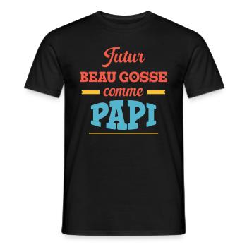 Beau Gosse Comme Papi Cadeau Annonce Grossesse - T-shirt homme - noir - Devant - AI Model Male 178 light (178cm)