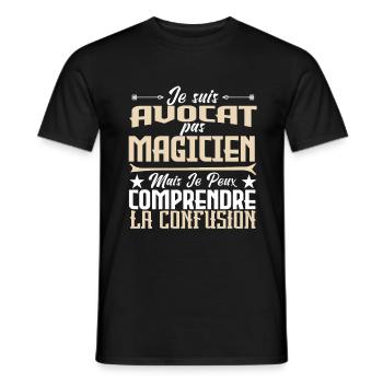 Je suis Avocat pas Magicien - T-shirt homme - noir - Devant - AI Model Male 178 light (178cm)