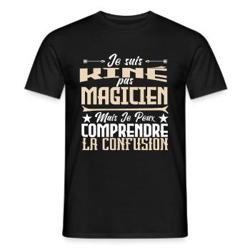 Je Suis Kiné Pas Magicien - T-shirt homme - noir - Devant - AI Model Male 178 light (178cm)