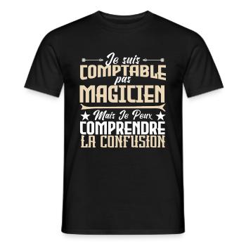 Je suis comptable pas magicienne. - T-shirt homme - noir - Devant - AI Model Male 178 light (178cm)