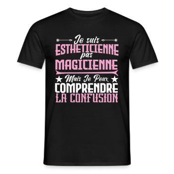 Je suis Esthéticienne, pas Magicienne - T-shirt homme - noir - Devant - AI Model Male 178 light (178cm)