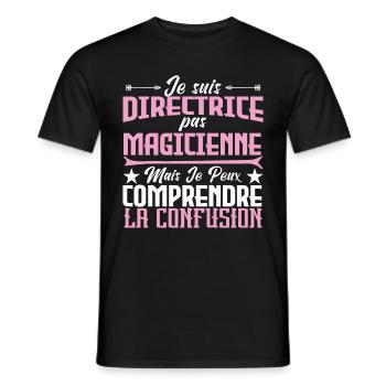 je suis Directrice pas magicien - T-shirt homme - noir - Devant - AI Model Male 178 light (178cm)