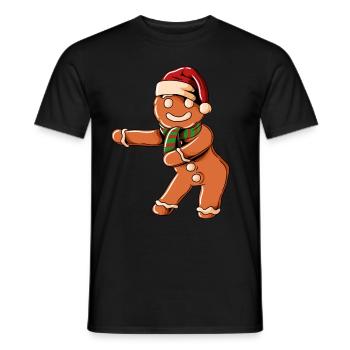 Pain d’épices Casquette de Noël Floss Dance Noël - T-shirt homme - noir - Devant - AI Model Male 178 light (178cm)