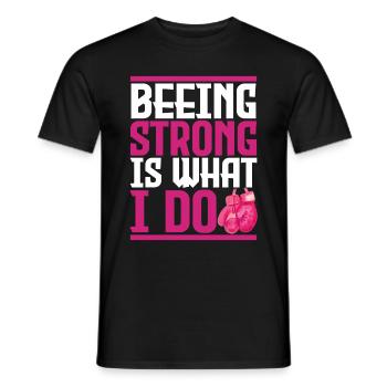 Cancer du sein, vous êtes fort. - T-shirt homme - noir - Devant - AI Model Male 178 light (178cm)