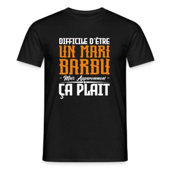 mari barbu, citations barbe, cadeau mari - T-shirt homme - noir - Devant - AI Model Male 178 light (178cm)