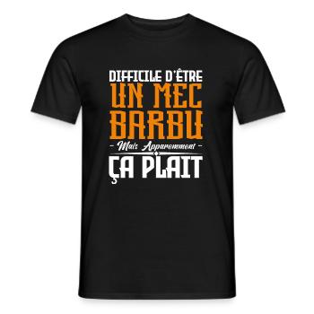 mec barbu, citations barbe, cadeau mec - T-shirt homme - noir - Devant - AI Model Male 178 light (178cm)
