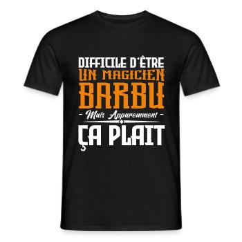 magicien barbu, citations barbe, cadeau magicien - T-shirt homme - noir - Devant - AI Model Male 178 light (178cm)