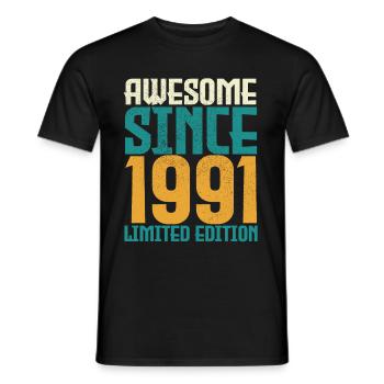 Awesome Since 1990 limited edition. - Men's T-Shirt - black - Front - AI Model Male 178 light (178cm)
