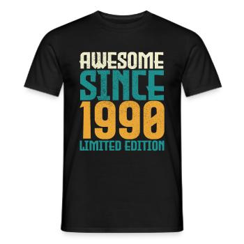 Awesome Since 1990 limited edition. - Men's T-Shirt - black - Front - AI Model Male 178 light (178cm)