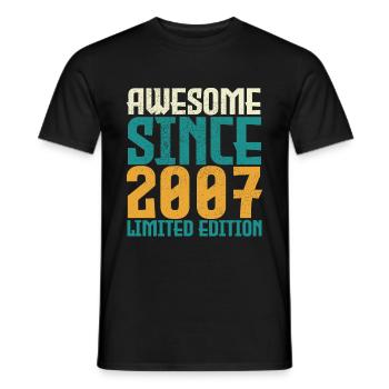 Awesome Since 2007 limited edition. - Men's T-Shirt - black - Front - AI Model Male 178 light (178cm)