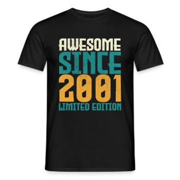 Awesome seit 2001 limitierte Auflage. - Männer T-Shirt - Schwarz - Vorne - AI Model Male 178 light (178cm)