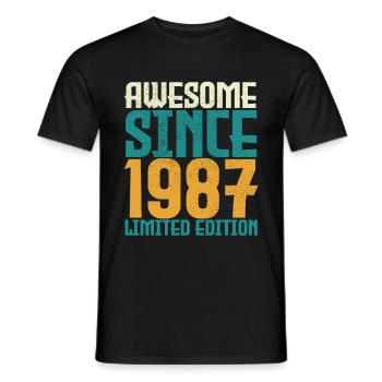 Awesome Since 1987 limited edition. - Men's T-Shirt - black - Front - AI Model Male 178 light (178cm)