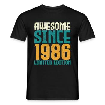 Awesome Since 1986 limited edition. - Men's T-Shirt - black - Front - AI Model Male 178 light (178cm)