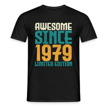 Awesome Since 1979 limited edition. - Men's T-Shirt - black - Front - AI Model Male 178 light (178cm)