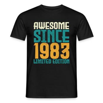 Awesome Since 1983 limited edition. - Men's T-Shirt - black - Front - AI Model Male 178 light (178cm)