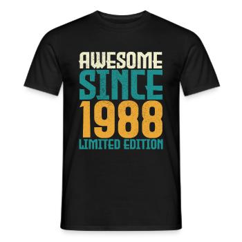 Awesome Since 1988 limited edition. - Men's T-Shirt - black - Front - AI Model Male 178 light (178cm)