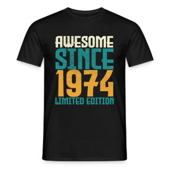 Awesome Since 1974 limited edition. - Men's T-Shirt - black - Front - AI Model Male 178 light (178cm)