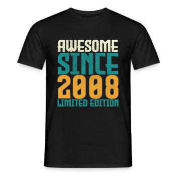Awesome Since 2008 limited edition. - Men's T-Shirt - black - Front - AI Model Male 178 light (178cm)